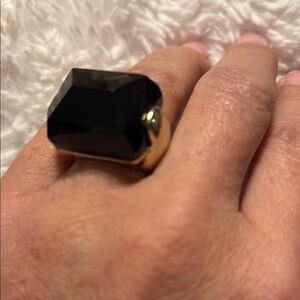 New York & Company Black and Gold Ring Sz 8
